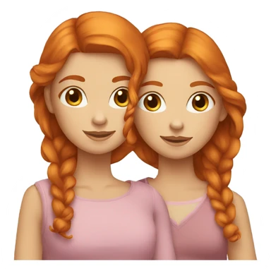 Ginger and brunett girls sticker