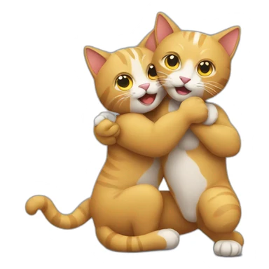 Two cats wrestling sticker