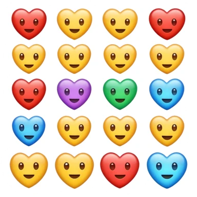 des emojis coeur de toutes les couleurs sticker