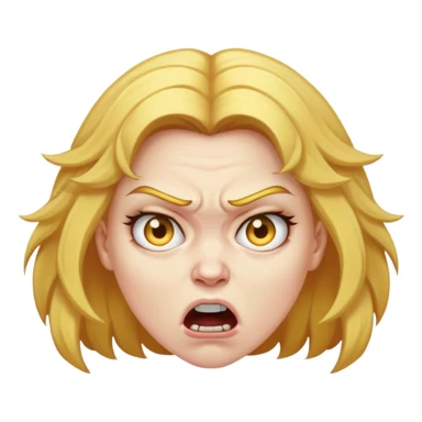 angry woman with weird golden hair sticker