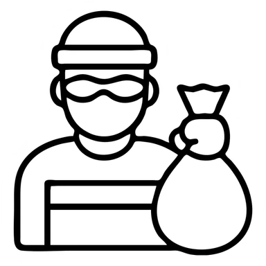robber in simple pose sticker