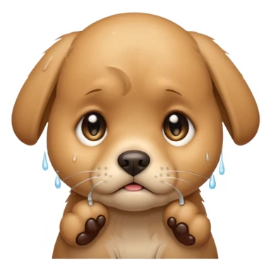 lab puppy crying sticker