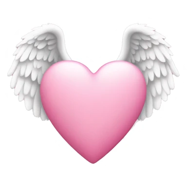 Pink heart with white angel wings sticker