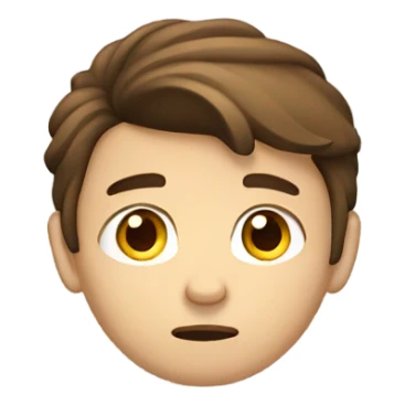 caucasian Sad boy brown hair sticker
