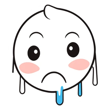 crying face with tears sticker
