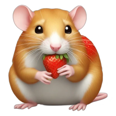 ginger rat eats strawberry sticker