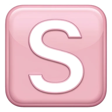 The letter S in a light pink sqaure  sticker