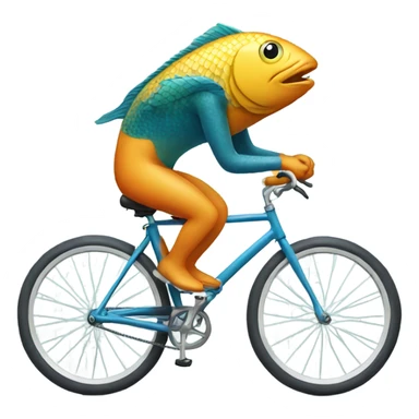 Fish riding a bike sticker