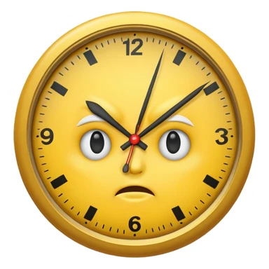 A yellow head saying clock it sticker