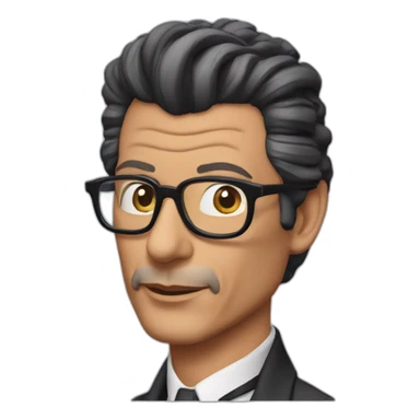 jeff goldblum black hair sticker