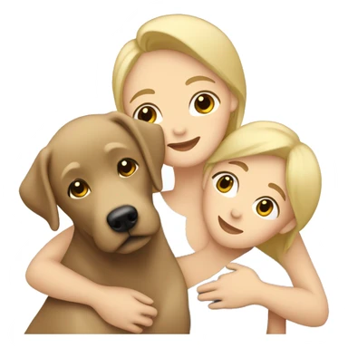 Labrador beige with Blonde Woman and men hug sticker