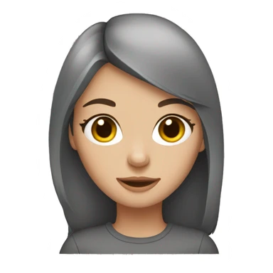 brunette with grey cat sticker