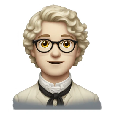 victorian young man with glasses white skin sticker