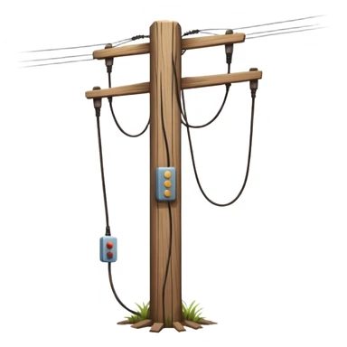Electric pole with wires  sticker
