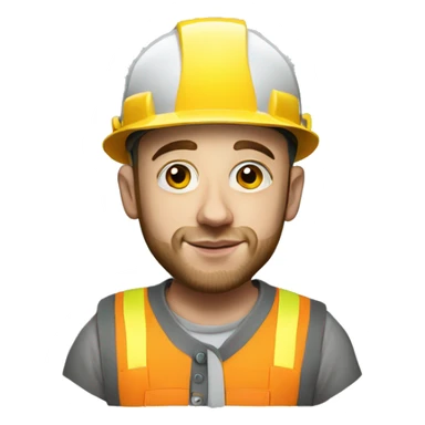mac miller as construction worker hyperrealism sticker
