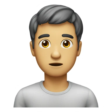 Person with big eyes and nervous look sticker