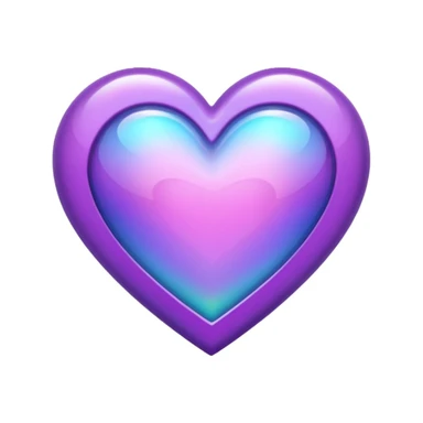 purple heart with a holographic effect sticker