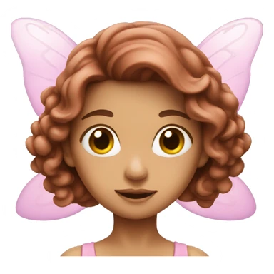 Pink fairy with long brown hair sticker