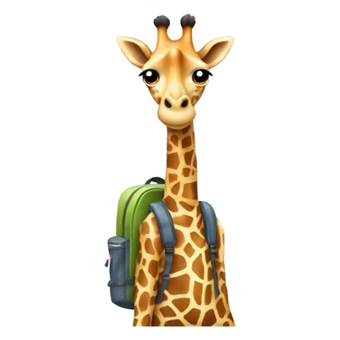 Giraffe wearing a backpack ￼ sticker