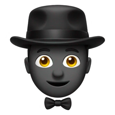 Plain Black bowler hat sticker