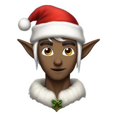 rogue male elf fantasy wearing santa hat sticker