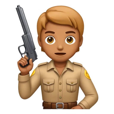 Emoji holding a gun sticker