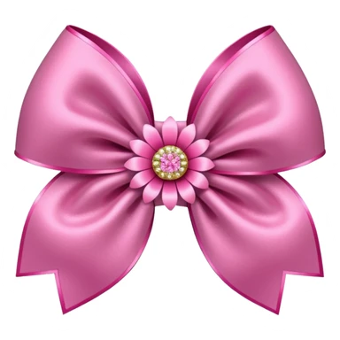 Pink flower bow with glitter sticker