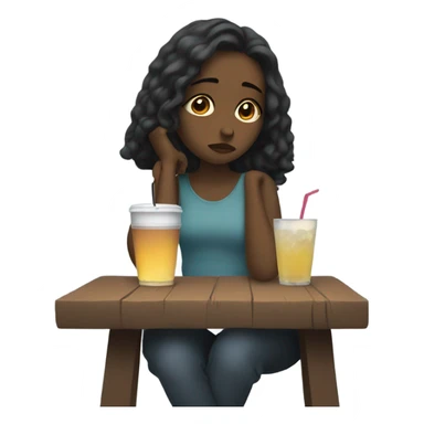 Sad girls enjoying drinks  sticker