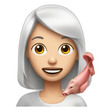 no pig meat eating woman sticker