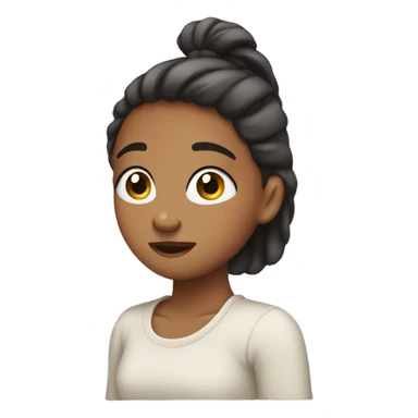 Shy girl pushing her hair back sticker