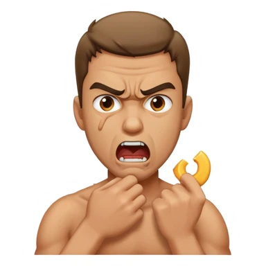 Guy choking himself looking mad sticker