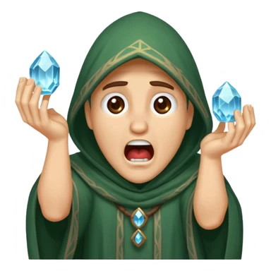 druid character gasping holding cracked crystal sticker
