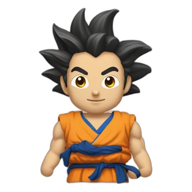 Gokuqui pointe du doigt en rigolant sticker