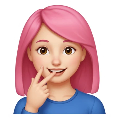 put a finger on the nose but In a cute way, bye a girl sticker