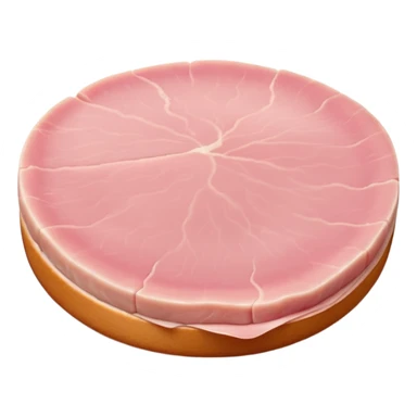 raw turkey cutlet, thin boneless slice, pale pink, smooth grain, translucent edges, fresh and moist, irregular shape, flat or gently folded, no plate or seasoning, no faces, clean 3D, soft shadows, transparent background, emoji scale sticker