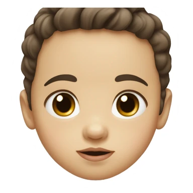 White little brown-eyed baby boy with dark hair and plump lips sticker