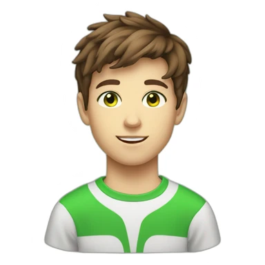 Brown hair teen-ager boy withe green eyes  sticker