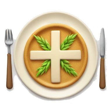 a wheat plate cooked with a cross in the middle sticker