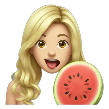 Watermelon juicy on tongue sticker