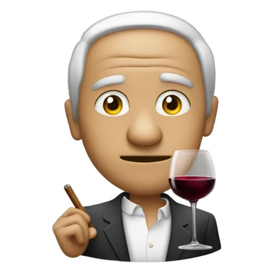 Un muy gracioso con cigarro y vino sticker