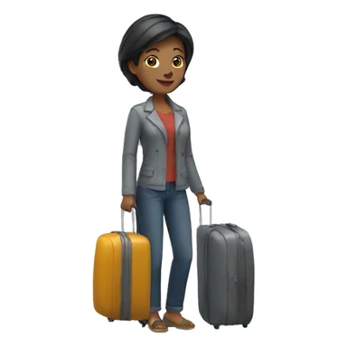 woman with luggage sticker