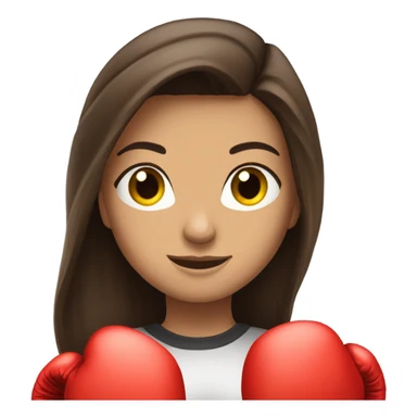 à beatiful long hair brunette with boxer gloves sticker