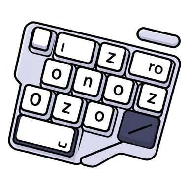 Number 0 keycap, keyboard button with the digit zero sticker