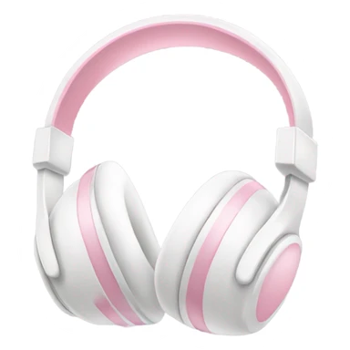 white headphones with a baby pink bow sticker