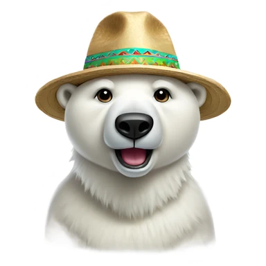 Polar bear wearing a sombrero  sticker
