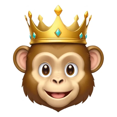 Monkey wearing a crown sticker