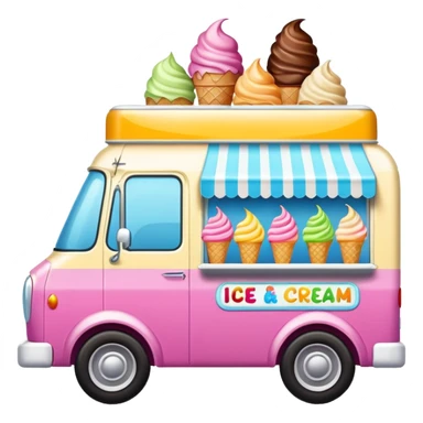 Colorful ice cream van sticker