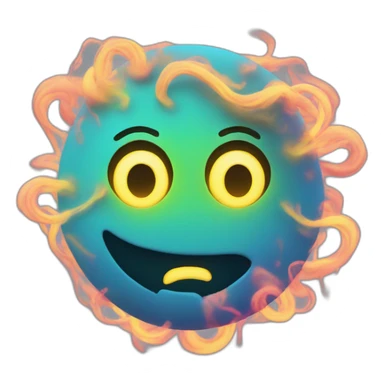 A face made of swirling neon gas sticker