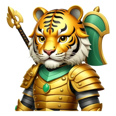 Ancient Chinese tiger warrior with traditional armor sticker