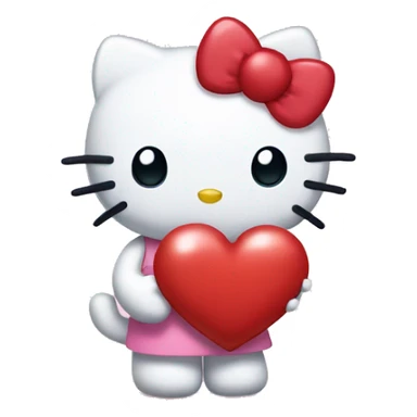 Hello kitty holding a heart  sticker
